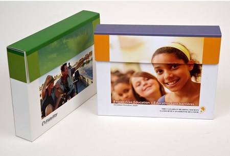 Film lamination Matte laminate Fidelity Investments and Canadian Hearing Society paperboard boxes